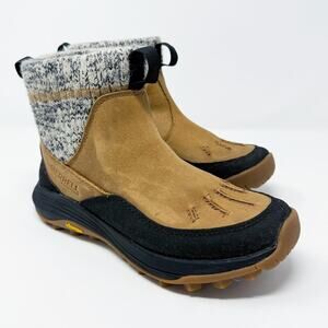 Merrell Brown Leather Siren 4 Thermo Chelsea Waterproof Snow Boot Sz 5.5 Pull On